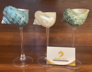 แก้วไวน์เปลือกหอยเวียดนาม แก้วดื่มเปลือกหอยทำมือ สำหรับไวน์ ค็อกเทล ตกแต่งบาร์ โต๊ะบาร์ ของตกแต่งแปลกใหม่ - Product Image 1