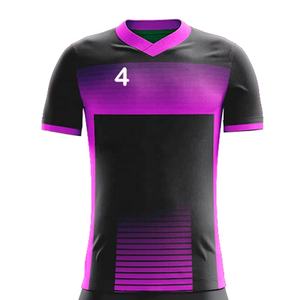 Venta caliente transpirable Slim Fit ropa deportiva uniforme de fútbol más exigentes uniformes de fútbol de color personalizado conjuntos de manga corta con estilo - Product Image 3