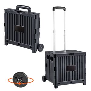Carrello Pieghevole Multiuso Resistente con Capacità di Carico di 80 Libbre, Manico Telescopico, Cassetta Portatile con Ruote - Product Image 1