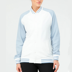 Chaqueta Varsity para Mujer, Chaqueta de Béisbol de Lujo, Tela de Forro Polar Suave, Cuello Acanalado, Corte Cómodo y Relajado, Ropa Urbana Privada - Product Image 2