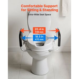Rialzo per sedile WC imbottito regolabile con capacità di carico di 300 libbre e altezza di sollevamento di 4 pollici - Product Image 5