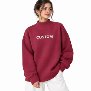 Sudadera Holgada de Cuello Alto para Mujer, Diseño Casual, Manga Larga, Prenda Cómoda, Estilo Moderno, Ajuste Holgado, Uso Diario - Product Image 3