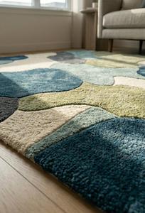Luxury Hand Tufted Non-Slip Medium Pile Abstract Wool Area Rug Modern Designer Living Room Bedroom Dining Room Home Decor - Product Image 5