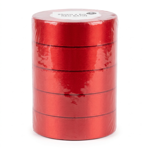 Cinta de Raso Roja de 25mm, de una Sola Cara, Paquete de 5 Rollos x 8m, para Mesas de Restaurante, Tarjetas de Menú, Adornos para Botellas, Decoración para Hostelería, EE. UU. - Product Image 4