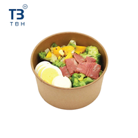 Tazón de Ensalada de Papel Kraft de Primera Calidad con Tapa, 1000cc, Contenedor Desechable para Puestos de Comida, Fiestas, Eventos, Bistro, Vendedor de Malasia