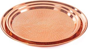 Serving tray <b>copper</b> tray hammered <b>copper</b> tray round <b>copper</b> tray <b>copper</b> platter metal serving tray <b>copper</b> food tray <b>copper</b> drink - Product Image 6