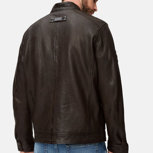 2026 Stylish <b>High</b> Quality Men's Motorcycle <b>Leather</b> Jacket for Winter New Zipper Style with Front Logo Low MOQ <b>Leather</b> Jacket - Product Image 4
