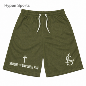 Shorts de sport décontractés unisexes en toile mi-longue style hip-hop américain, respirants et à séchage rapide, en maille, pour le basketball, 100 % polyester - Product Image 6