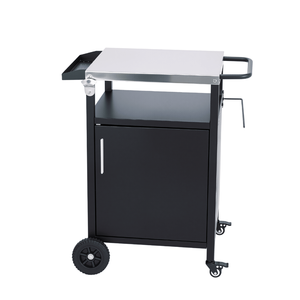 Isola da Cucina Mobile in Acciaio Inox, Grande Tavolo Grill da Esterno con Carrello e Armadietto Multifunzione per Preparazione Cibo - Product Image 2