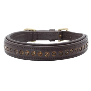 ปลอกคอสุนัขหนังพิเศษทำด้วยมือพร้อมหมุดตกแต่งส่วนตัวและกระดุมบุนวมนุ่มผู้ผลิตและผู้ค้าส่ง - Product Image 1