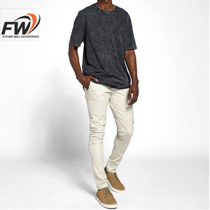 Nueva Camiseta de Moda Personalizada con Lavado Ácido para Hombre, Camisetas Oversize Lisas con Lavado Ácido, 100% Algodón, Camiseta de Verano con Lavado Ácido para Hombre - Product Image 2