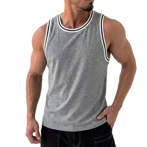 Débardeur Homme Personnalisé OEM, Style Décontracté, Rayé avec Bordure Contrastante, Idéal Été Plage Streetwear, Prix de Gros - Product Image 2