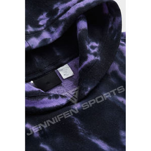 เสื้อฮู้ดดี้ผ้าฝ้ายแท้ 100% น้ำหนัก 450 กรัม ย้อมสีแบบไท-ได พร้อมปักโลโก้ตามสั่ง ขายส่ง คุณภาพสูง สไตล์สตรีทแวร์ ผ้าฟลีซหนานุ่ม - Product Image 2