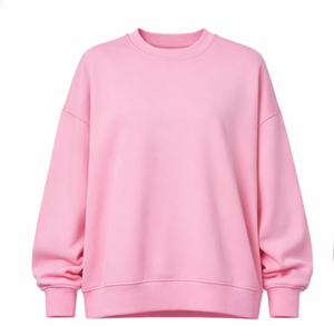 Women's Autumn Oversized Printed <b>Pink</b> Crew Neck Fleece Sweatshirt Drop Shoulder <b>Long</b> <b>Sleeve</b> Custom Front Quick Dry <b>top</b> - Product Image 2