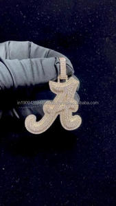 Custom Iced Letter Pendant Necklace Rhodium Plated GIA Certified Moissanite Personalized <b>Initial</b> Jewelry Hip Hop <b>Chain</b> Accessory - Product Image 5