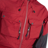 Veste imperméable pour homme, veste d'hiver à capuche rouge, veste de randonnée multi-poches