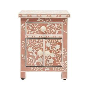 Mesa de Cajones con Incrustaciones de Hueso de ILAHI, Diseño Moderno con Detalles de Ágata, Almacenamiento de Tres Niveles, Mueble Portátil para el Hogar - Product Image 3