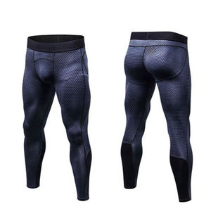 Men's Geometric <b>Patterned</b> Yoga <b>Leggings</b> Full Length Four-Way Stretch Compression Pants - Product Image 2