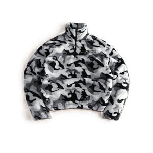 Sweat à capuche pour homme en polaire camouflage, style Sherpa, coupe oversize, streetwear, avec fermeture éclair quart de tour, fabrication de marque de mode - Product Image 4