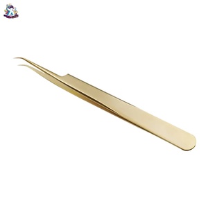 Ensemble de pinces à cils en acier inoxydable Ryzer Studio, 1 pièce, pointe incurvée et pointue, outils de beauté pour extensions de cils, maquillage et outils - Product Image 1