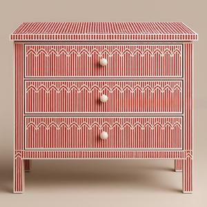 Cajón con Incrustaciones de Hueso de ILAHI, Diseño Moderno con Detalles de Ágata, Mueble Portátil para el Hogar - Product Image 5