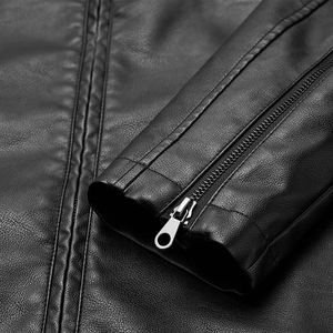 <b>SMART</b> SHINE ENTERPRISES <b>Men</b> Genuine Leather <b>Jacket</b> Vintage Western Style Casual Zip Front Stand Collar Breathable Quick Dry - Product Image 5