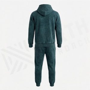 Mens Casual Solid Stylish Acid Wash Drawstring Distressed <b>Tracksuits</b> High Quality Hooded Jogging Wear Winter Collections - Product Image 2
