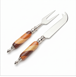 Wooden Handle Stainless Steel <b>Cheese</b> <b>Knives</b> <b>Set</b> Elegant Kitchenware Flatware Dessert Serving Perfect For Weddings And Dining - Product Image 1