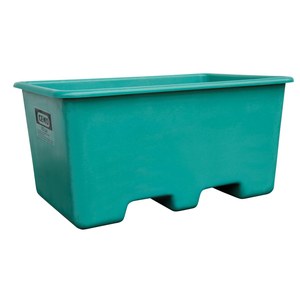 Contenitore rettangolare in GFK 400 l con accesso inferiore verde - Product Image 1