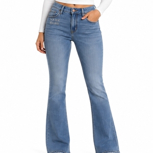 Women Flared <b>Denim</b> Jeans Premium <b>Stretch</b> Flared Stylish Comfortable Durable Premium Metal Button And Zipper Closure Wear - Product Image 1