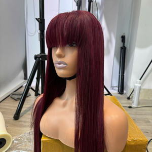 Meilleure qualité os droite longue perruque avec Bang HD/dentelle transparente vietnamienne cheveux vierges en gros prix d'usine SMA - Product Image 1