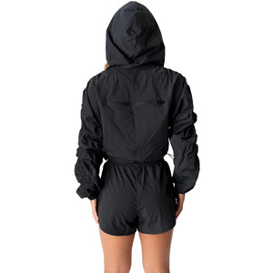Women's Color Block Windbreaker Tracksuit Set Custom Crop Top and <b>Shorts</b> Windproof Sporty Streetwear Co Ord Outfit - Product Image 3