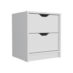 Comodino Houma a due cassetti di Depot E Shop, tavolino da comodino bianco - Product Image 3