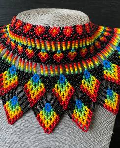 Collier perlé d'art Huichol très tendance : collier détachable en perles multicolores pour cadeau, mariage, anniversaire, Noël - Product Image 5