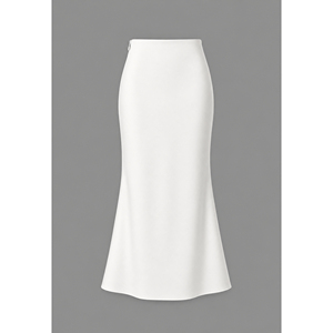 Jupe longue sirène élégante blanche taille haute pour femme, style moderne et confortable, respirante, idéale pour le bureau ou les occasions décontractées, en Spandex/Polyester - Product Image 5