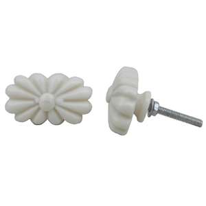 Boutons de tiroir en céramique blanche de qualité supérieure pour armoires de cuisine, commodes, poignées de porte décoratives, quincaillerie élégante pour meubles - Product Image 1