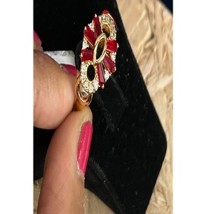 Bague Cocktail en Forme de Fleur pour Femme, Plaqué Or 18K, Sertie de Strass, Bijou Glamour pour Soirée - Product Image 2