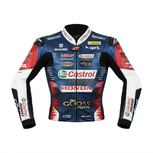 เสื้อแจ็คเก็ตมอเตอร์ไซค์หนังวัวแท้สำหรับผู้ชาย รุ่น Zonda พร้อมอุปกรณ์ป้องกันระดับ CE ระดับ 2 และ Hump - Product Image 1