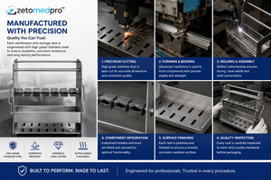 Support de Stérilisation et de Stockage pour Osteotomes LAMBOTTE de 9 pouces ZETOMEDPRO Certifié CE Norme de Sécurité ISO 13483 Durée de Vie 3 Ans - Product Image 2