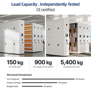 Système d'étagères mobiles métalliques, rack mobile haute densité pour supports multimédias, rangement en acier pour bibliothèque - Product Image 6