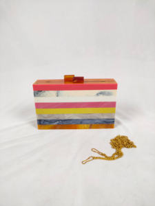 คลัทช์เรซิ่นสีสันสดใส | คลัทช์กล่องทำมือสำหรับผู้หญิงออกแบบมาโดยเฉพาะสำหรับผู้หญิงแฟชั่นผู้หญิง - Product Image 4