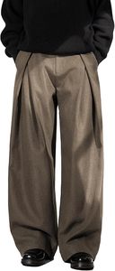 Pantalones Anchos Plisados de Estilo Japonés para Hombre, Pantalones Holgados de Primera Calidad con Corte Relajado - Product Image 4