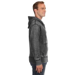 Felpa con Cappuccio e Zip Integrale in Stile Vintage Zen per Adulti, Abbigliamento Maschile - Colore Cemento, Taglia S - Product Image 3