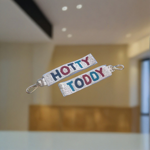 Personalized Custom Beaded Keychain <b>Wristlet</b> Adjustable Fashion Trendy Multi-color Lettering Game Day Gifts Boutique Keychains - Product Image 1