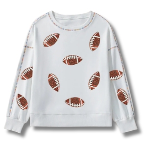Sudadera de Lentejuelas con Diseño de Fútbol Americano para Fanáticos Universitarios, Tendencia para el Día del Partido |   Colección Elite Varsity Boutique, Fabricación de Ropa Deportiva Personalizada - Product Image 3