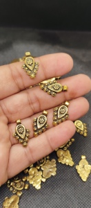 Charmes en laiton corail, best-sellers, en forme de feuille, pour bijoux micro-macramé bohème chic - Product Image 2