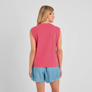 Camiseta sin mangas de algodón de alta calidad con estampado personalizado para mujer, estilo corto, con efecto desgastado y rotos, camiseta gráfica sin mangas para mujer - Product Image 2