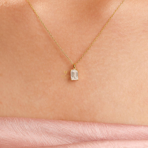 Collier pendentif en diamant de laboratoire, diamants de laboratoire taille ovale, taille émeraude, taille poire, taille brillant, certifiés IGI, or 14K 18K - Product Image 2
