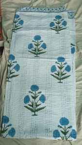 Handmade Indian Cotton Kantha Quilt <b>Vintage</b> Patchwork Bedspread Bohemians Customized Size Anti-static Floral Pattern 600TC - Product Image 2