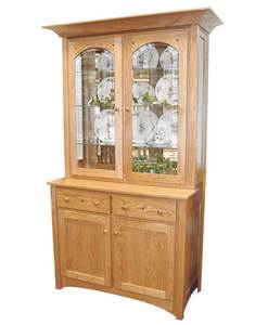 Traditional Wood Sideboard <b>Cabinet</b> with Glass Doors and Storage for Dining Room Furniture - Product Image 3